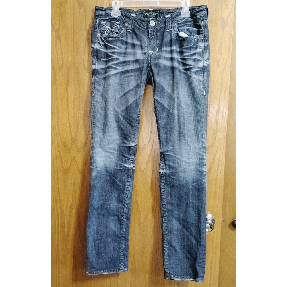 Big Star Nico Legendary Blue Jeans Women 32L Low Rise Distressed Bootcut? L33